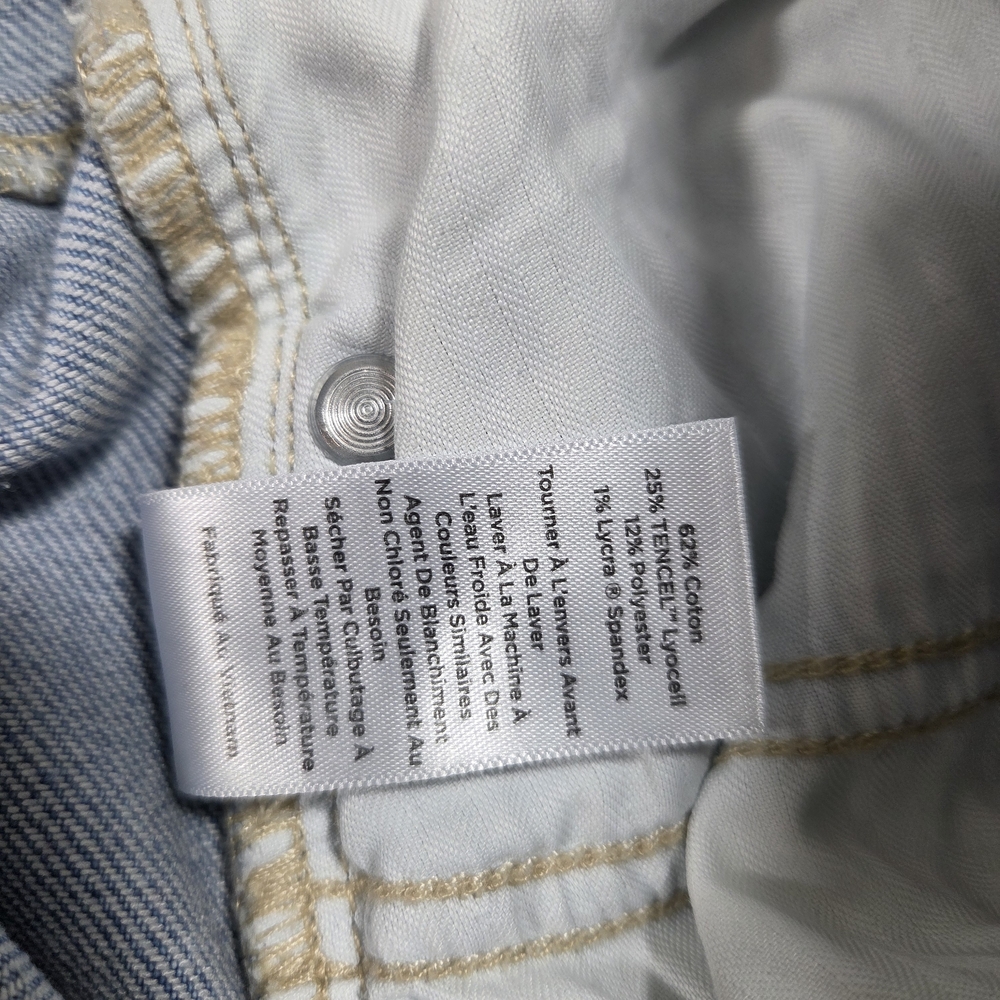 Talbots Crop Jean Wide Leg Light Blue High-Rise Jeans Frayed Hem 8P Cotton - Picture 4 of 10